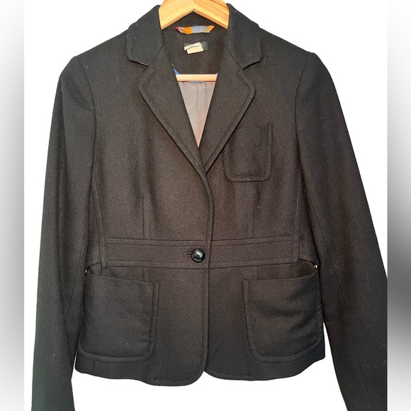 J. Crew Jackets & Blazers - J Crew Robert Noble Black Wool Blazer Size 6